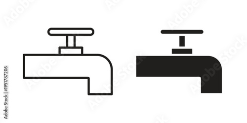 Faucet drip icon linear vector outline, symbol logo design style