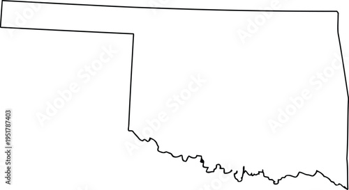 A simple black and white outline map of the us state of oklahoma on a plain white background Vector