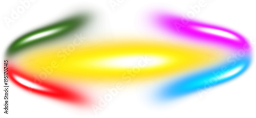 Canvas Print A vibrant circular halo featuring a glowing spectrum of neon colors arranged in