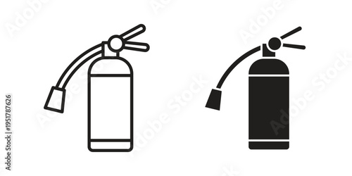 Fire extinguisher icon linear vector outline, symbol logo design style