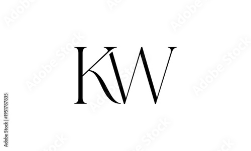KW initial letter logo or KW monogram