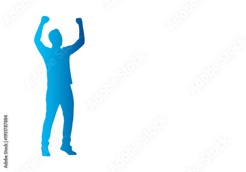 sagoma, silhouette, persone, uomo, vincente, vincere, leader,
