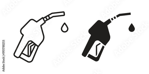 Fuel icon linear vector outline, symbol logo design style
