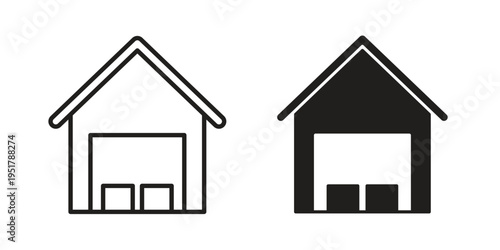 Garage storage icon linear vector outline, symbol logo design style