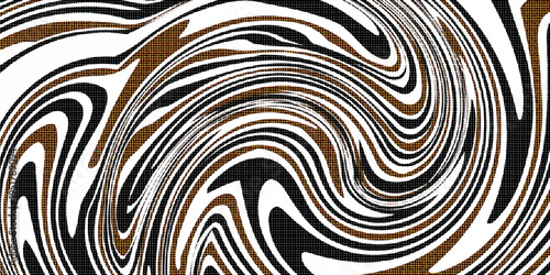 Retro coffee color background. Milk chocolate liquid dessert texture. Wavy swirl candy pattern for poster, cover, banner, pamphlet. Vintage brown trippy hippie wallpaper in 60s or 70s style. Vector