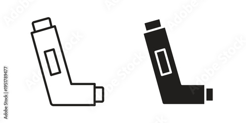 Inhaler icon linear vector outline, symbol logo design style