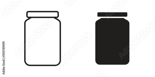 Jar icon linear vector outline, symbol logo design style