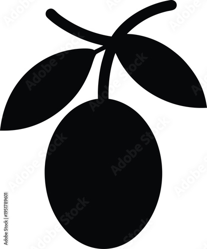 Kakadu Plum Flat Icon Style Silhouette Vector Art Illustration