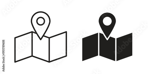 Journey icon linear vector outline, symbol logo design style