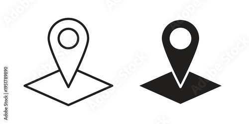 Land layer location icon linear vector outline, symbol logo design style