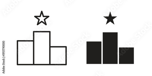 Leaderboard icon linear vector outline, symbol logo design style