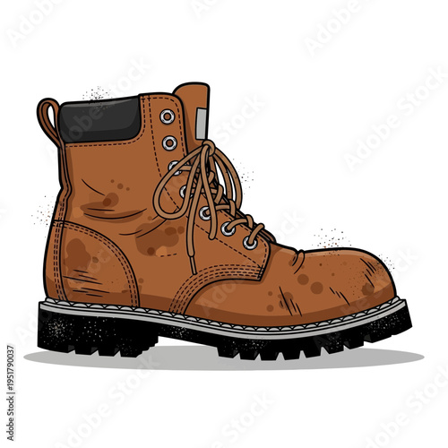 Brown Work Boot, Illustration