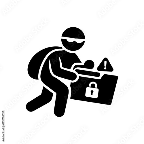 Data Theft and Information Burglary Icon