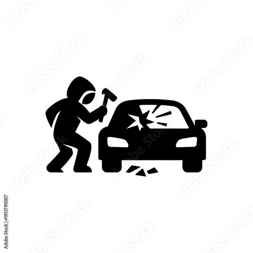 Vandalism and Car Theft Icon