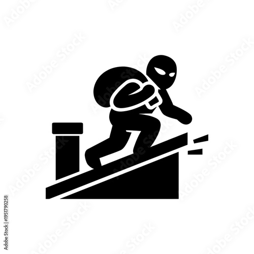 Rooftop Burglary Intrusion Icon