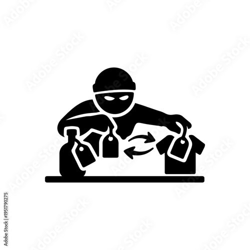 Price Tag Swapping Fraud Icon