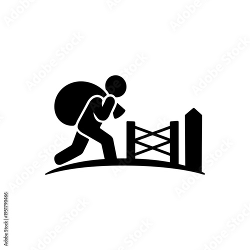 Trespassing and Border Crossing Icon