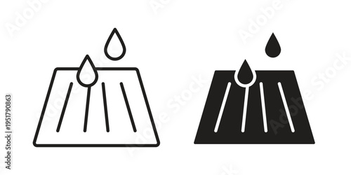 Manhole icon linear vector outline, symbol logo design style