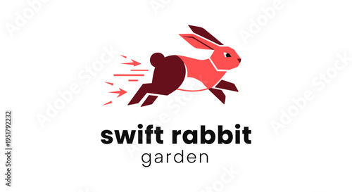 Vibrant pink rabbit logo on white background for gardening brand with dynamic motion graphics for advertising