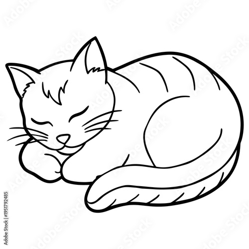 A cute cartoon vector illustration of a smiling kitten character playing with a fish and a mouse, featuring a cheerful domestic feline design with a funny tail and soft fur