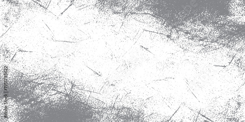 Heavy grunge texture with distressed scratches and speckles on a white base, providing a rough, worn, and vintage aesthetic for design projects, graphic resources