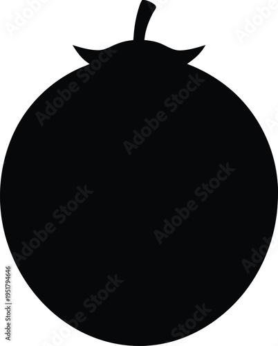 Medlar Flat Icon Style Silhouette Vector Art Illustration