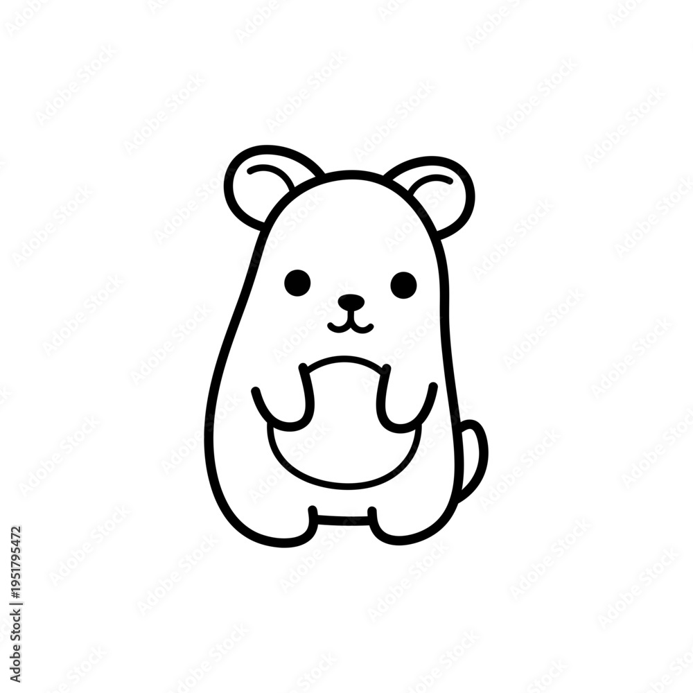 Obraz premium Cute Cartoon Hamster with Big Cheeks