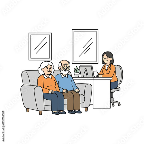 Senior Couple Consults Doctor in Office