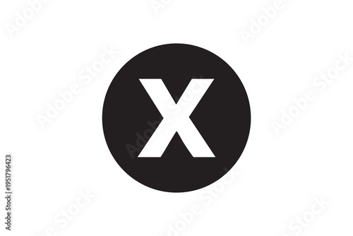 Black close button circle icon – cancel delete remove dark symbol flat design vector