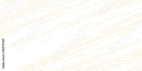 Yellow instant noodles, pasta, and spaghetti textures with geometric wavy lines. Ramen and pasta vector patterns.