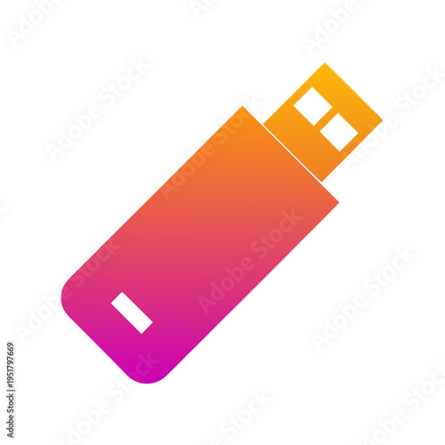 USB flash drive in gradient colors on a white background
