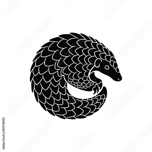 Pangolin silhouette vector