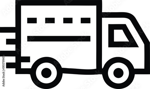 Fast delivery truck quickly transports packages and goods demonstrating efficient logistics service