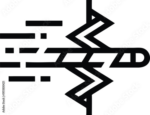 Dynamic airplane icon representing fast air travel and modern aviation speed