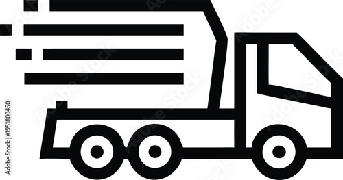 Dynamic Fast Moving Delivery Truck Representing Quick Shipping Logistics and Transportation Services
