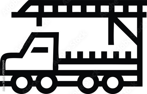 Emergency service vehicle fire truck equipped with an extendable ladder for rescue operations