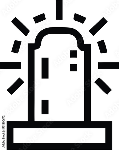 Emergency siren light flashing to indicate an urgent situation or critical warning message