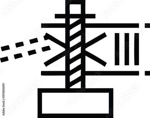 Energy Industry Drilling Rig Outline Icon for Oil Gas Extraction