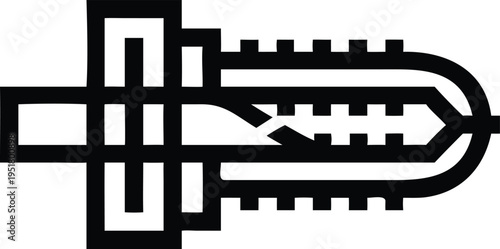 Essential fixing hardware icon representing a sturdy screw anchor for construction and home improvement projects