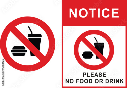 No food or drink allowed sign