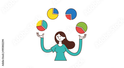 Professional business strategist balancing multiple marketing KPIs and performance data metrics for agency growth