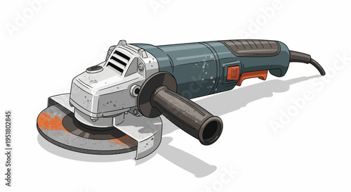 Angle grinder tool isolated on white background