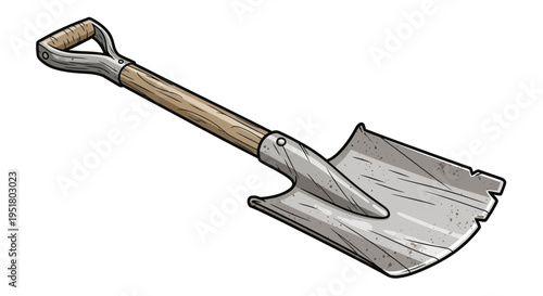 Gardening Spade Tool Illustration