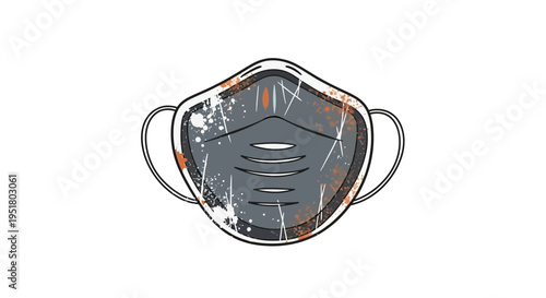 Grungy Respirator Mask Illustration