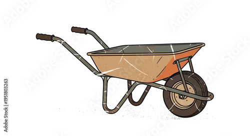 Rustic Wheelbarrow Illustration