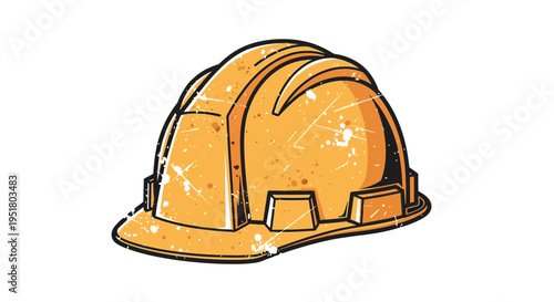 Yellow hard hat, construction safety helmet, isolated on white background