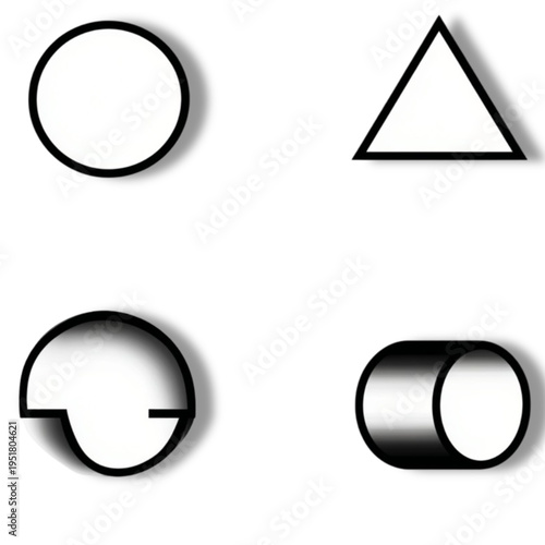 Geometric shapes icons set.