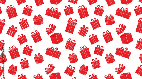 Seamless gift box pattern for holiday wrapping paper Christmas celebration background textile print and festive packaging design use