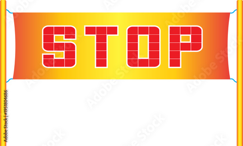 Stop design, banner design on two poles