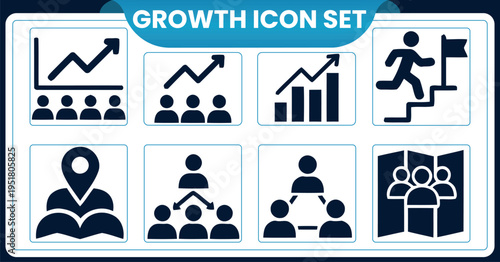 Business growth icons set for presentationBusiness growth icons set for presentation